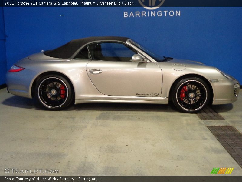 Platinum Silver Metallic / Black 2011 Porsche 911 Carrera GTS Cabriolet