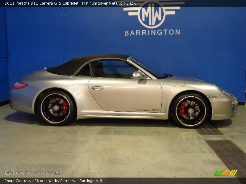 Platinum Silver Metallic / Black 2011 Porsche 911 Carrera GTS Cabriolet