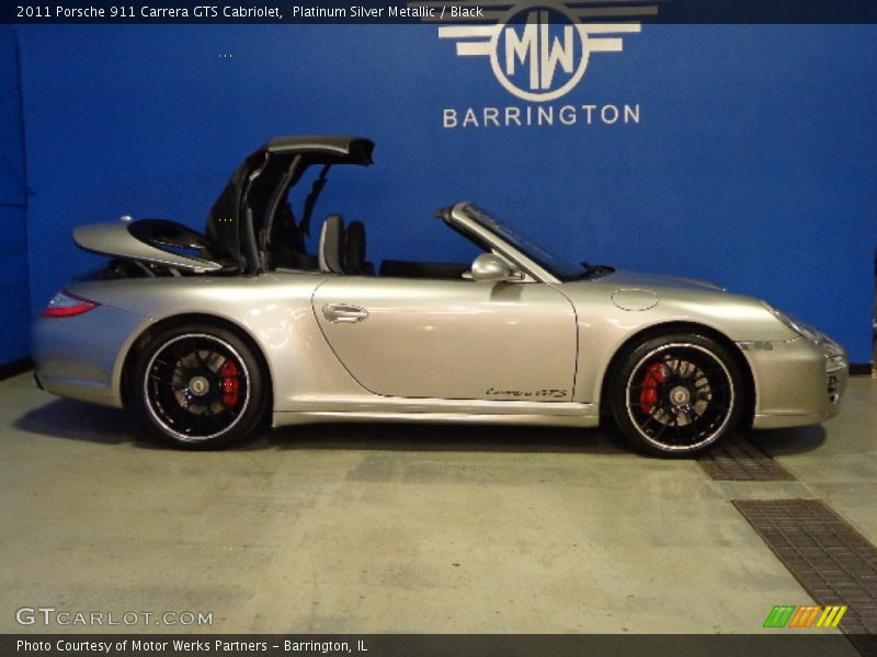 Platinum Silver Metallic / Black 2011 Porsche 911 Carrera GTS Cabriolet