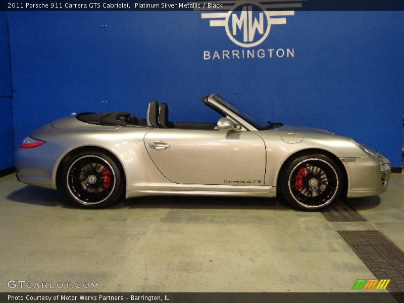 Platinum Silver Metallic / Black 2011 Porsche 911 Carrera GTS Cabriolet
