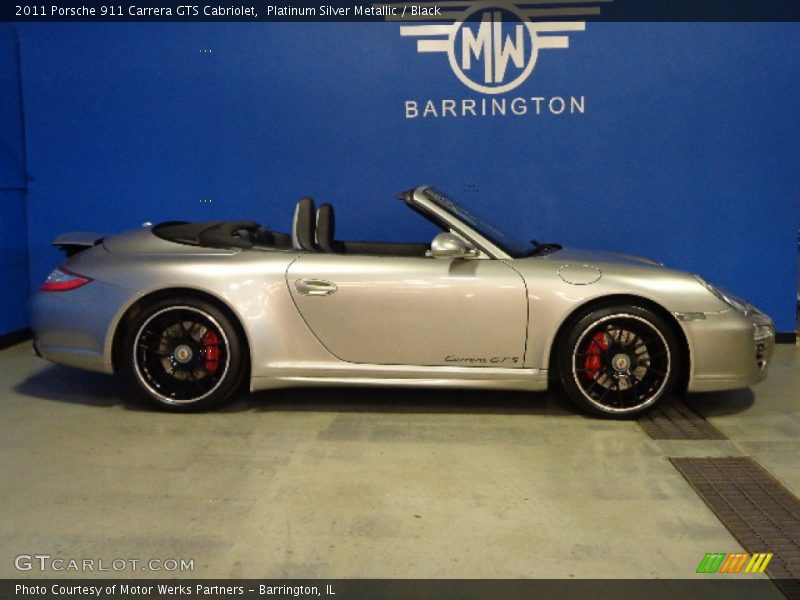 Platinum Silver Metallic / Black 2011 Porsche 911 Carrera GTS Cabriolet