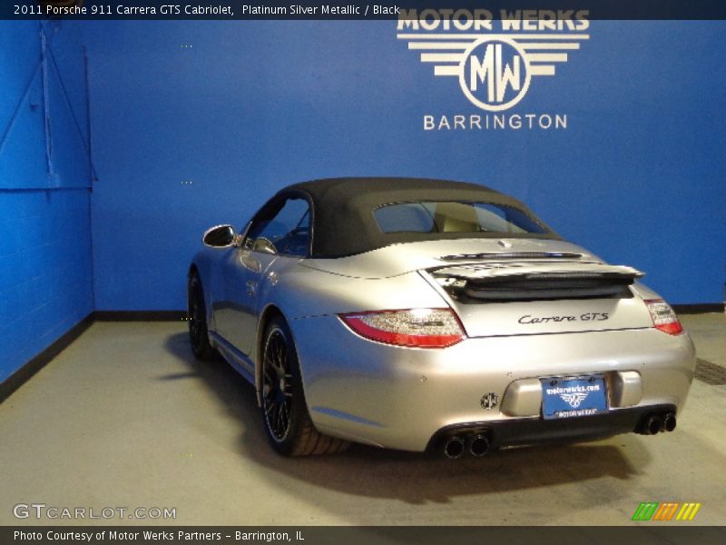 Platinum Silver Metallic / Black 2011 Porsche 911 Carrera GTS Cabriolet