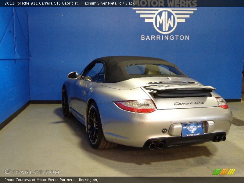 Platinum Silver Metallic / Black 2011 Porsche 911 Carrera GTS Cabriolet