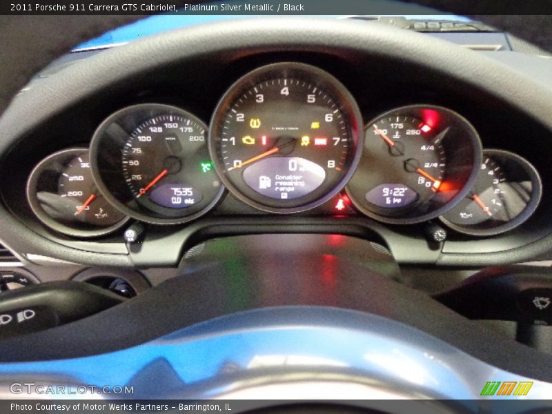 Platinum Silver Metallic / Black 2011 Porsche 911 Carrera GTS Cabriolet