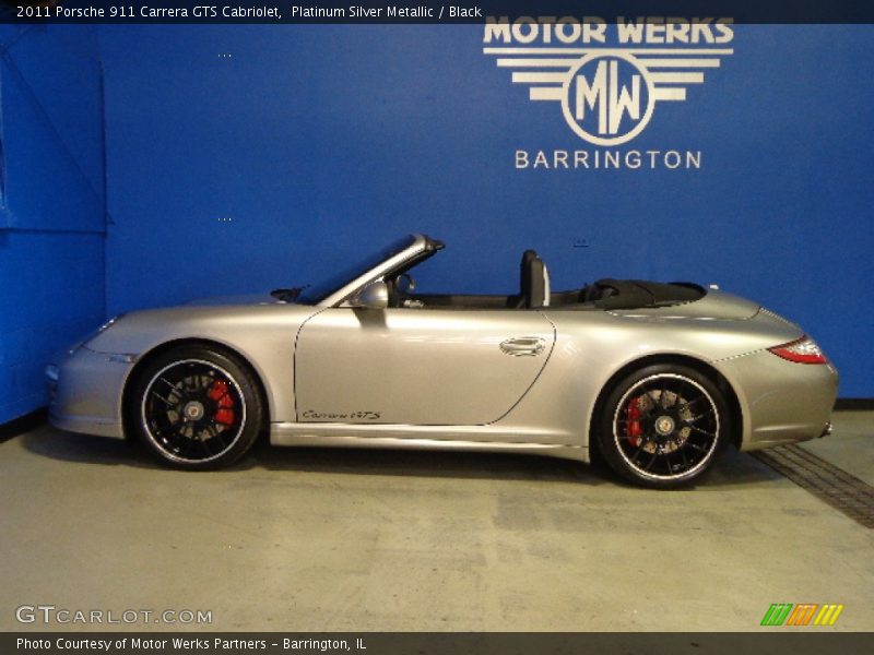 Platinum Silver Metallic / Black 2011 Porsche 911 Carrera GTS Cabriolet