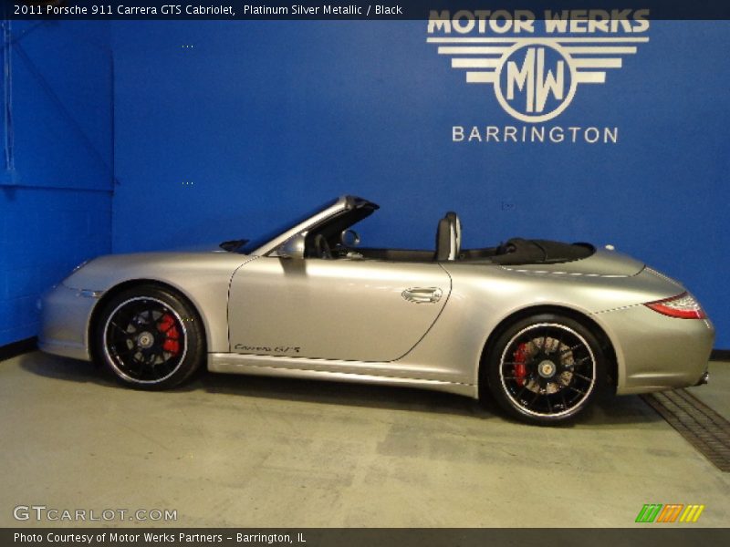 Platinum Silver Metallic / Black 2011 Porsche 911 Carrera GTS Cabriolet