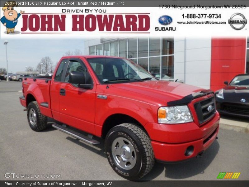 Bright Red / Medium Flint 2007 Ford F150 STX Regular Cab 4x4