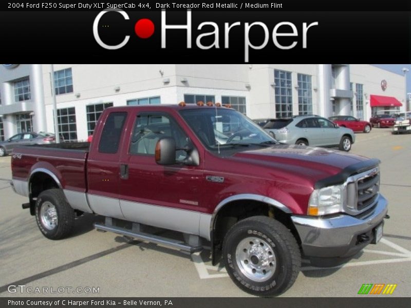 Dark Toreador Red Metallic / Medium Flint 2004 Ford F250 Super Duty XLT SuperCab 4x4