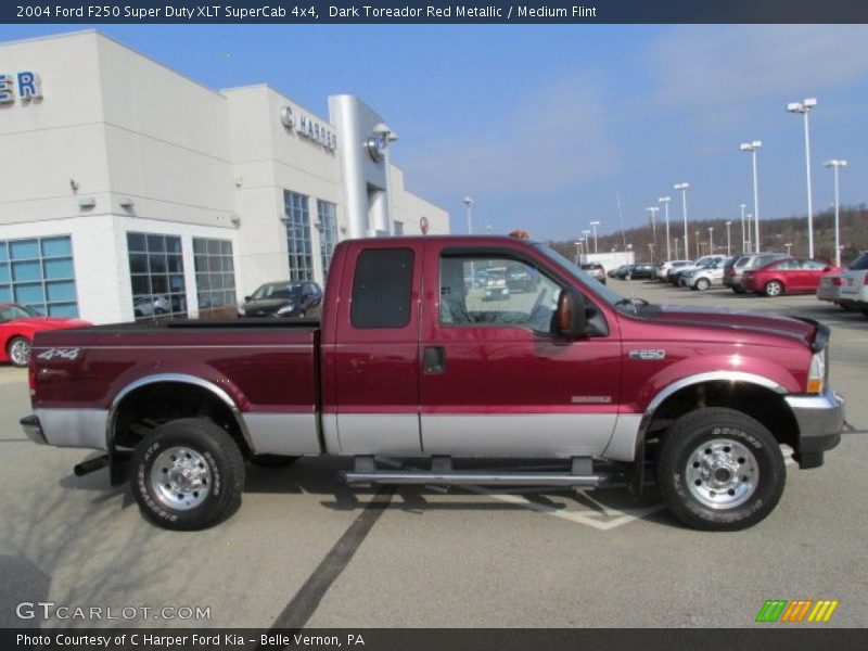 Dark Toreador Red Metallic / Medium Flint 2004 Ford F250 Super Duty XLT SuperCab 4x4