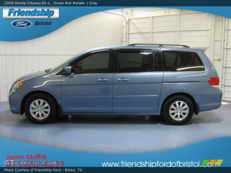 Ocean Mist Metallic / Gray 2008 Honda Odyssey EX-L