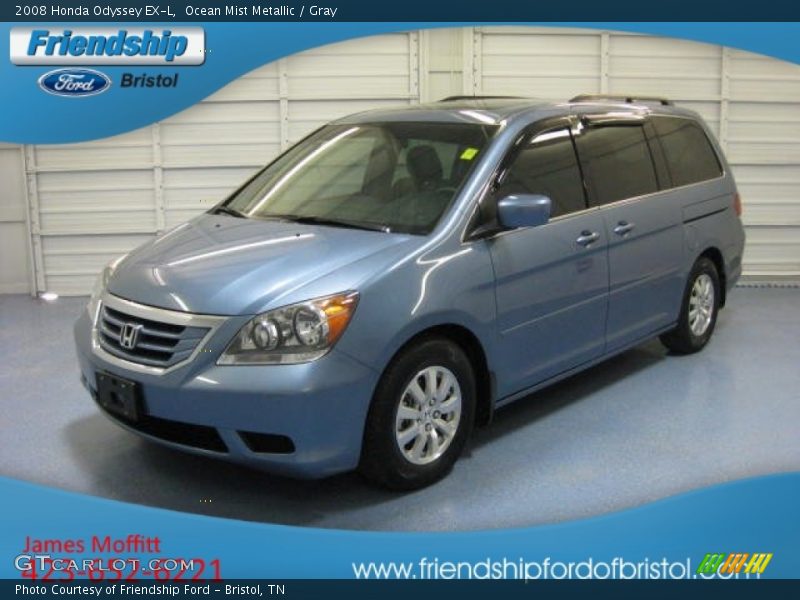 Ocean Mist Metallic / Gray 2008 Honda Odyssey EX-L