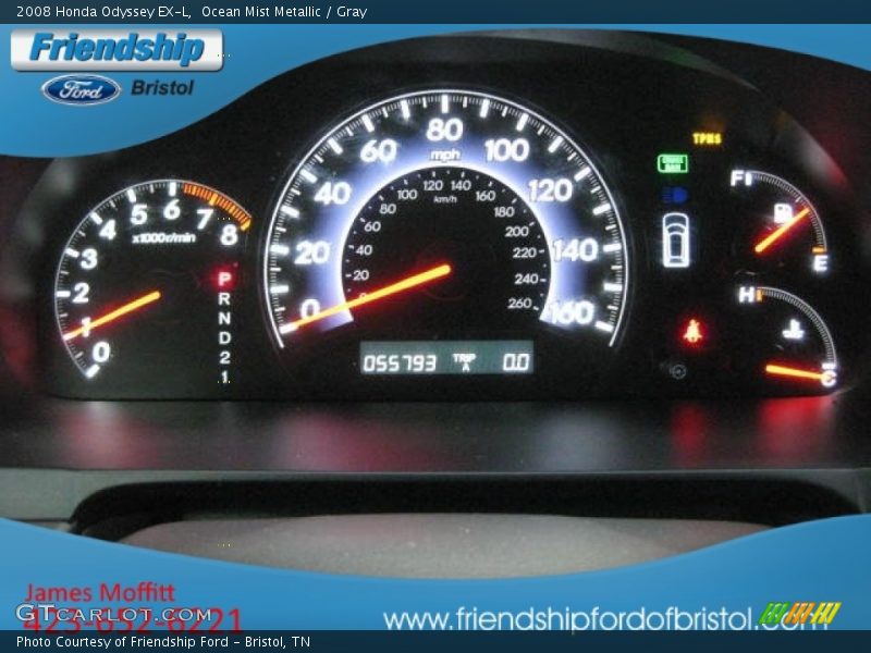 Ocean Mist Metallic / Gray 2008 Honda Odyssey EX-L