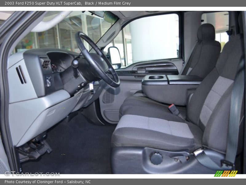 Black / Medium Flint Grey 2003 Ford F250 Super Duty XLT SuperCab
