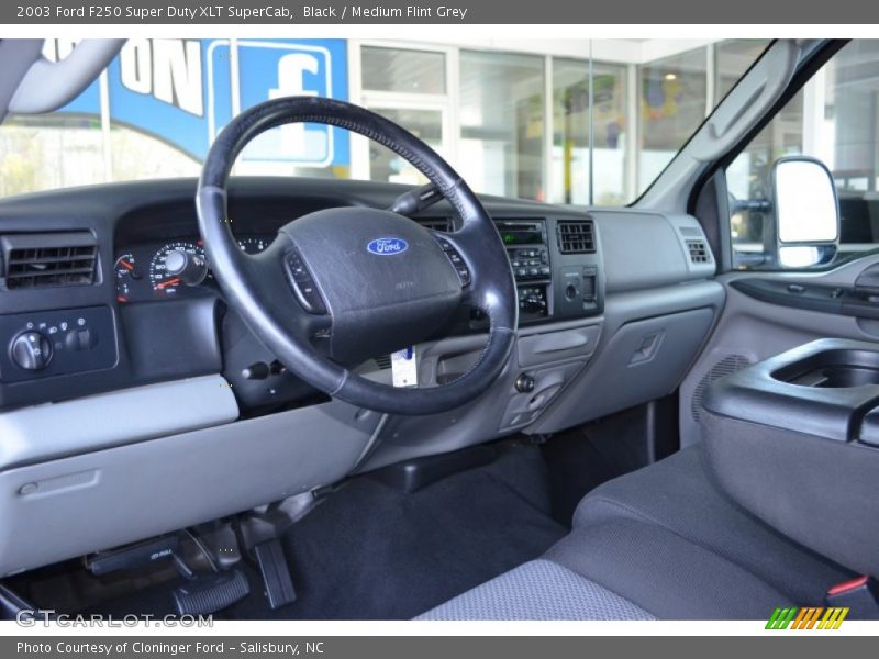 Black / Medium Flint Grey 2003 Ford F250 Super Duty XLT SuperCab