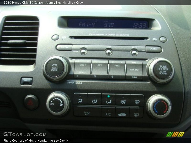 Atomic Blue Metallic / Gray 2010 Honda Civic EX Coupe