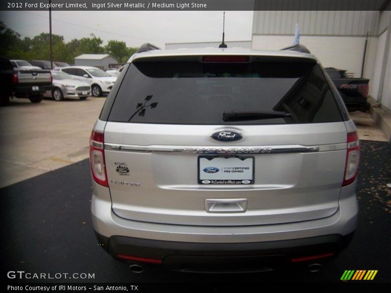 Ingot Silver Metallic / Medium Light Stone 2012 Ford Explorer Limited