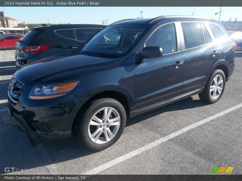 Indigo Blue Pearl / Beige 2010 Hyundai Santa Fe GLS