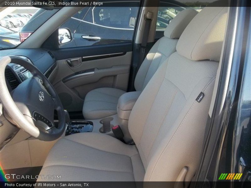 Indigo Blue Pearl / Beige 2010 Hyundai Santa Fe GLS