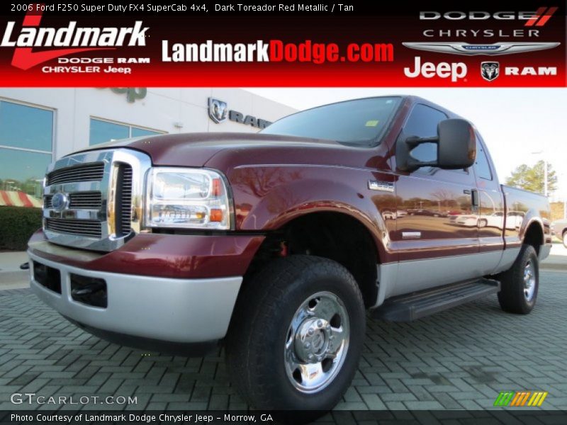 Dark Toreador Red Metallic / Tan 2006 Ford F250 Super Duty FX4 SuperCab 4x4