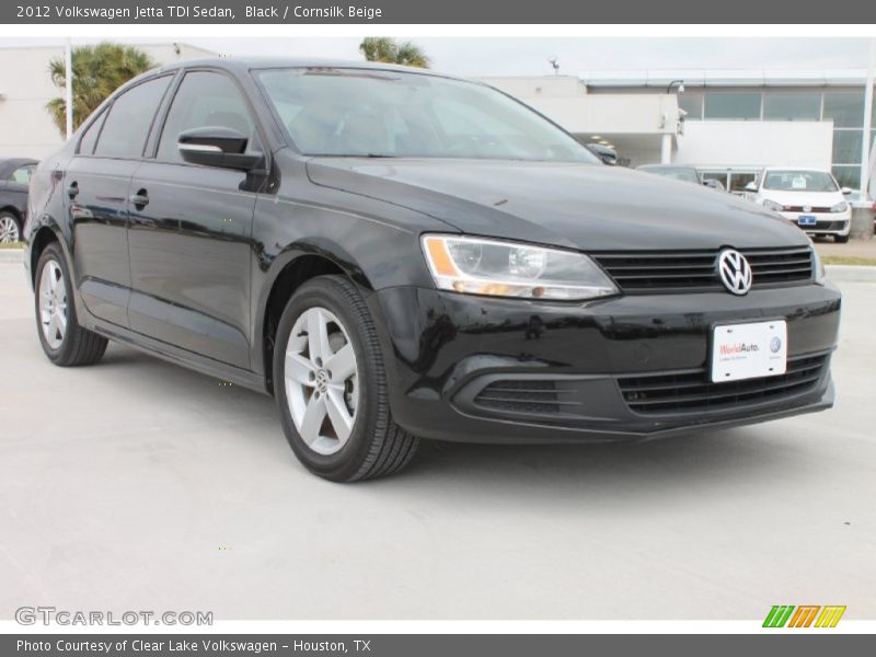 Black / Cornsilk Beige 2012 Volkswagen Jetta TDI Sedan