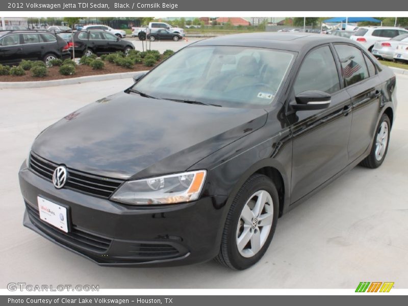 Black / Cornsilk Beige 2012 Volkswagen Jetta TDI Sedan