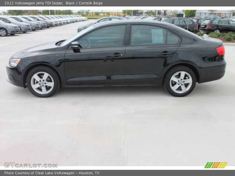 Black / Cornsilk Beige 2012 Volkswagen Jetta TDI Sedan