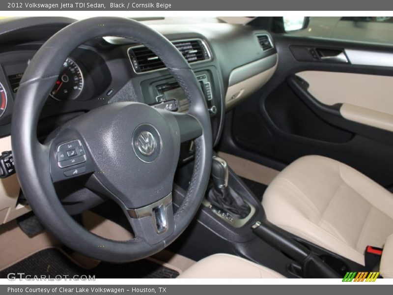 Black / Cornsilk Beige 2012 Volkswagen Jetta TDI Sedan
