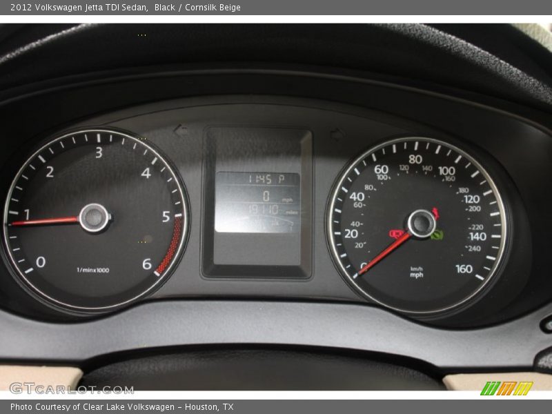 Black / Cornsilk Beige 2012 Volkswagen Jetta TDI Sedan