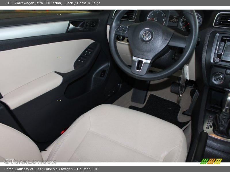 Black / Cornsilk Beige 2012 Volkswagen Jetta TDI Sedan