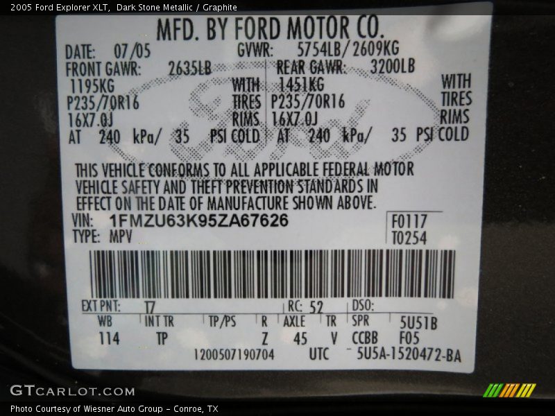 Dark Stone Metallic / Graphite 2005 Ford Explorer XLT