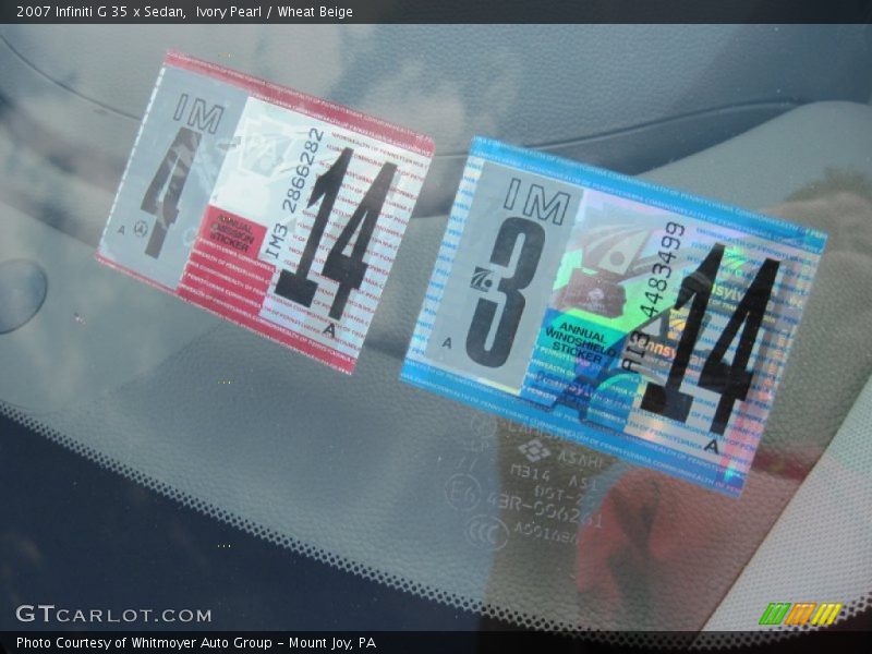 Ivory Pearl / Wheat Beige 2007 Infiniti G 35 x Sedan