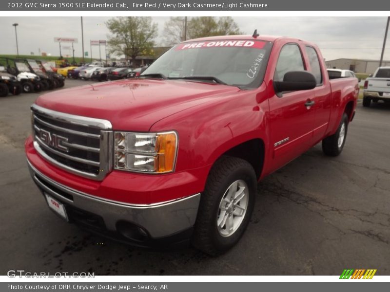 Fire Red / Very Dark Cashmere/Light Cashmere 2012 GMC Sierra 1500 SLE Extended Cab