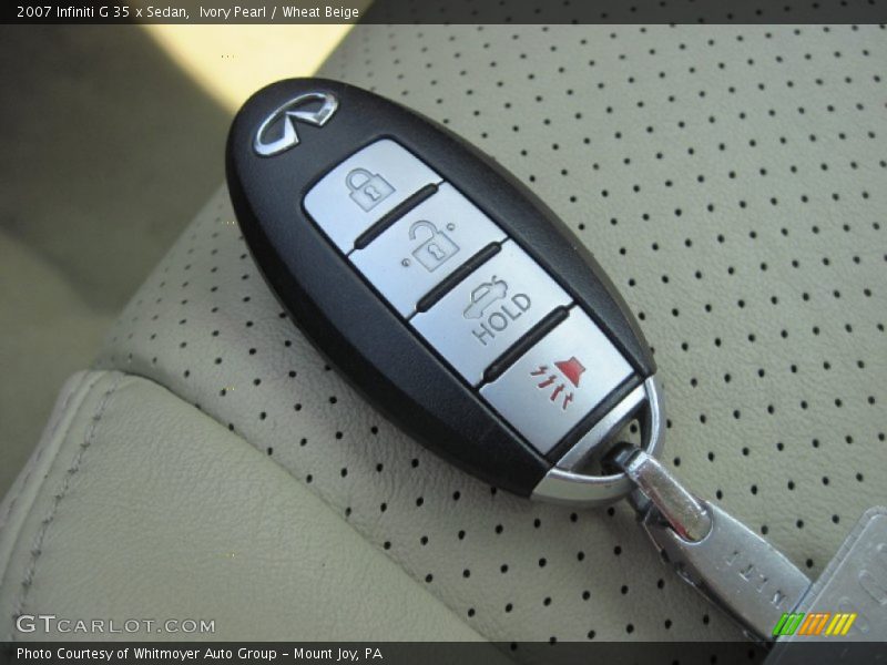 Keys of 2007 G 35 x Sedan
