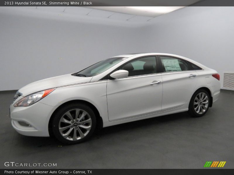 Shimmering White / Black 2013 Hyundai Sonata SE