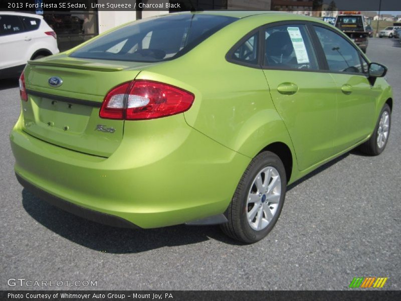 Lime Squeeze / Charcoal Black 2013 Ford Fiesta SE Sedan