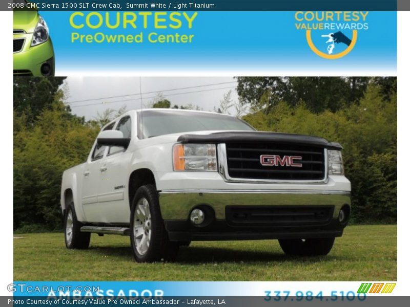 Summit White / Light Titanium 2008 GMC Sierra 1500 SLT Crew Cab