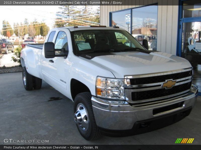 Summit White / Ebony 2013 Chevrolet Silverado 3500HD LT Extended Cab 4x4