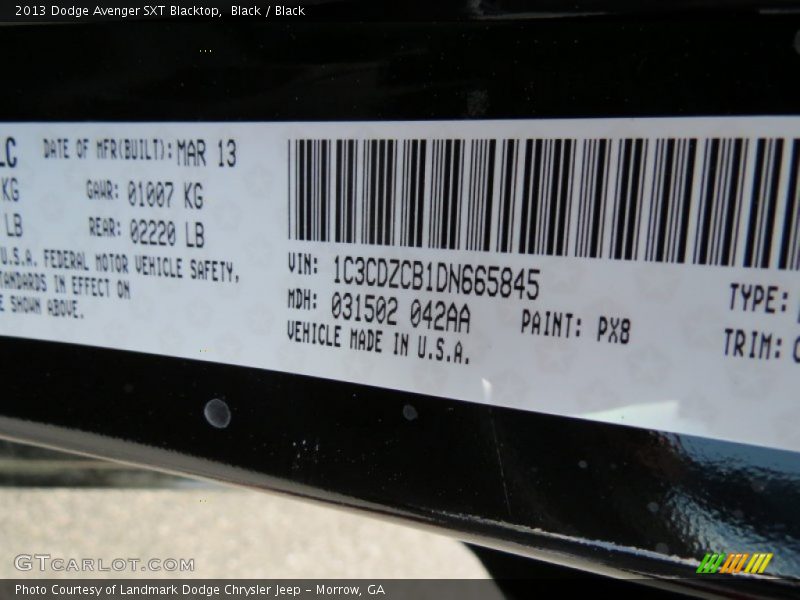Black / Black 2013 Dodge Avenger SXT Blacktop