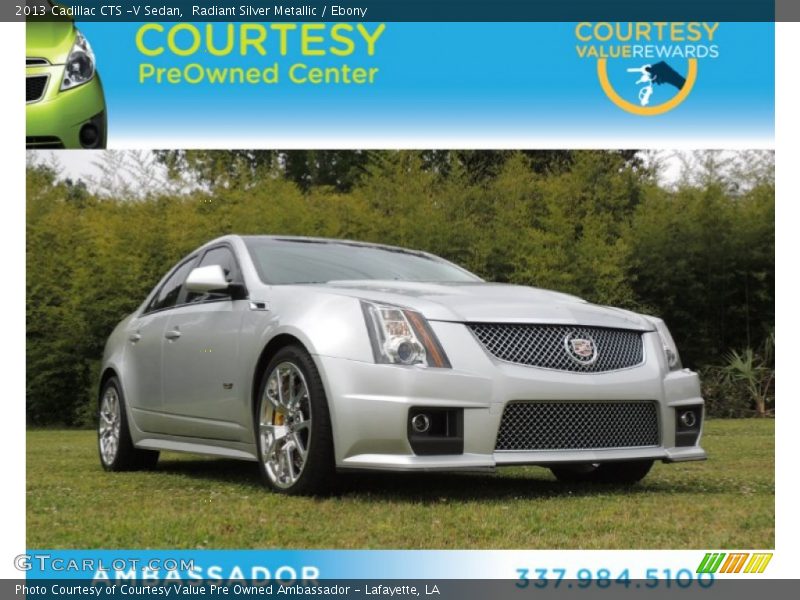 Radiant Silver Metallic / Ebony 2013 Cadillac CTS -V Sedan