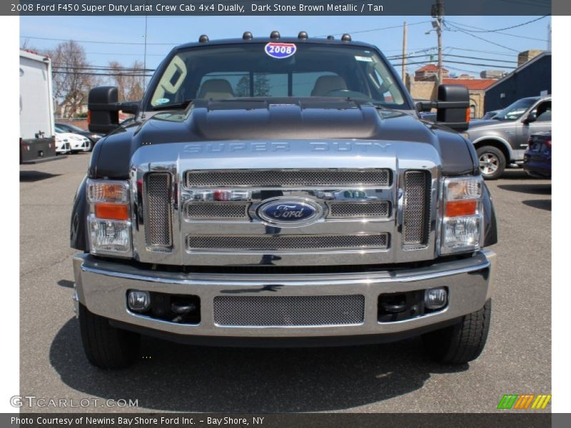 Dark Stone Brown Metallic / Tan 2008 Ford F450 Super Duty Lariat Crew Cab 4x4 Dually