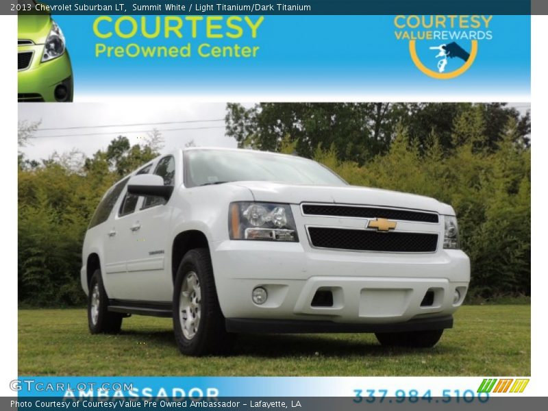 Summit White / Light Titanium/Dark Titanium 2013 Chevrolet Suburban LT