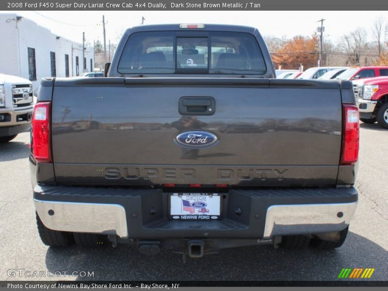 Dark Stone Brown Metallic / Tan 2008 Ford F450 Super Duty Lariat Crew Cab 4x4 Dually