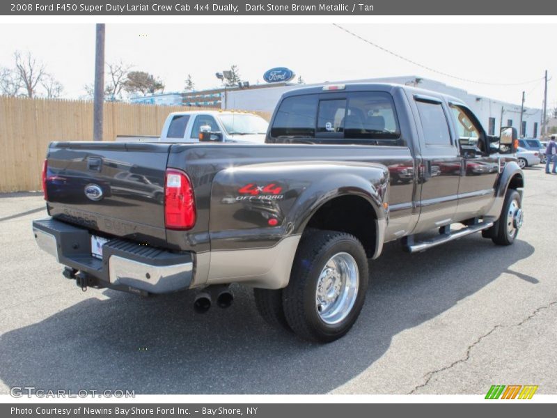 Dark Stone Brown Metallic / Tan 2008 Ford F450 Super Duty Lariat Crew Cab 4x4 Dually