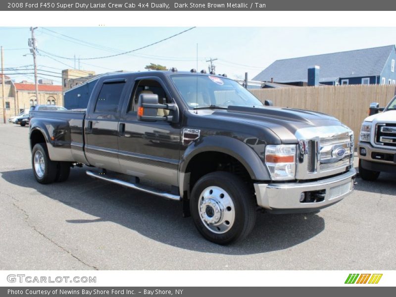 Dark Stone Brown Metallic / Tan 2008 Ford F450 Super Duty Lariat Crew Cab 4x4 Dually