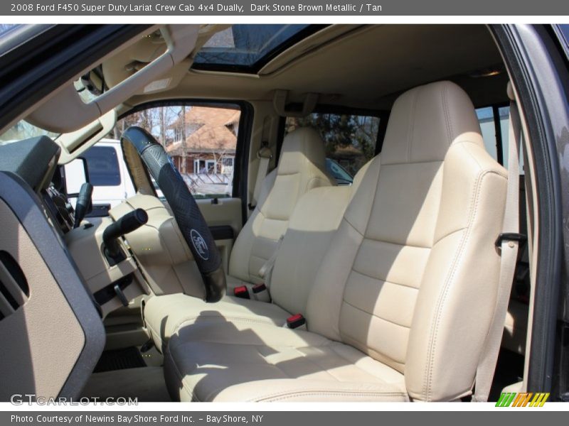 Dark Stone Brown Metallic / Tan 2008 Ford F450 Super Duty Lariat Crew Cab 4x4 Dually