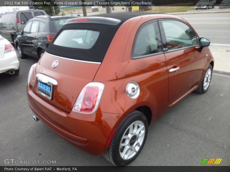 Rame (Copper Orange) / Tessuto Grigio/Nero (Grey/Black) 2012 Fiat 500 c cabrio Pop