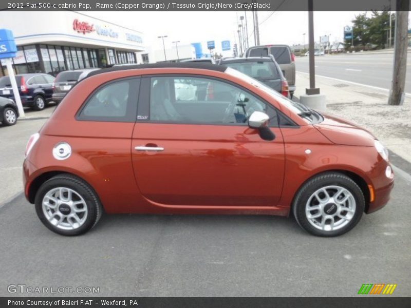 Rame (Copper Orange) / Tessuto Grigio/Nero (Grey/Black) 2012 Fiat 500 c cabrio Pop