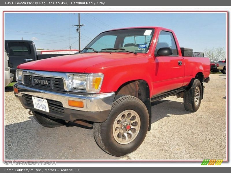 Cardinal Red / Gray 1991 Toyota Pickup Regular Cab 4x4