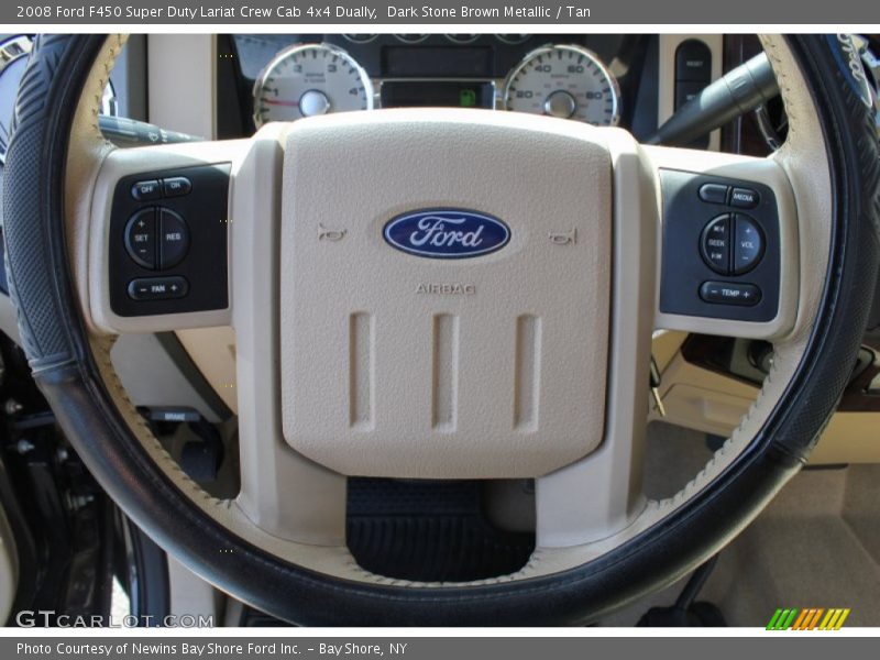 Dark Stone Brown Metallic / Tan 2008 Ford F450 Super Duty Lariat Crew Cab 4x4 Dually