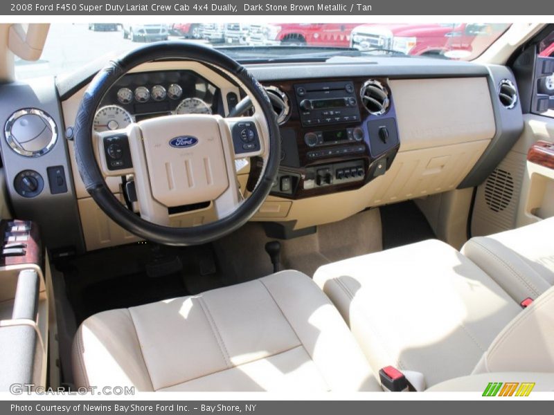 Dark Stone Brown Metallic / Tan 2008 Ford F450 Super Duty Lariat Crew Cab 4x4 Dually